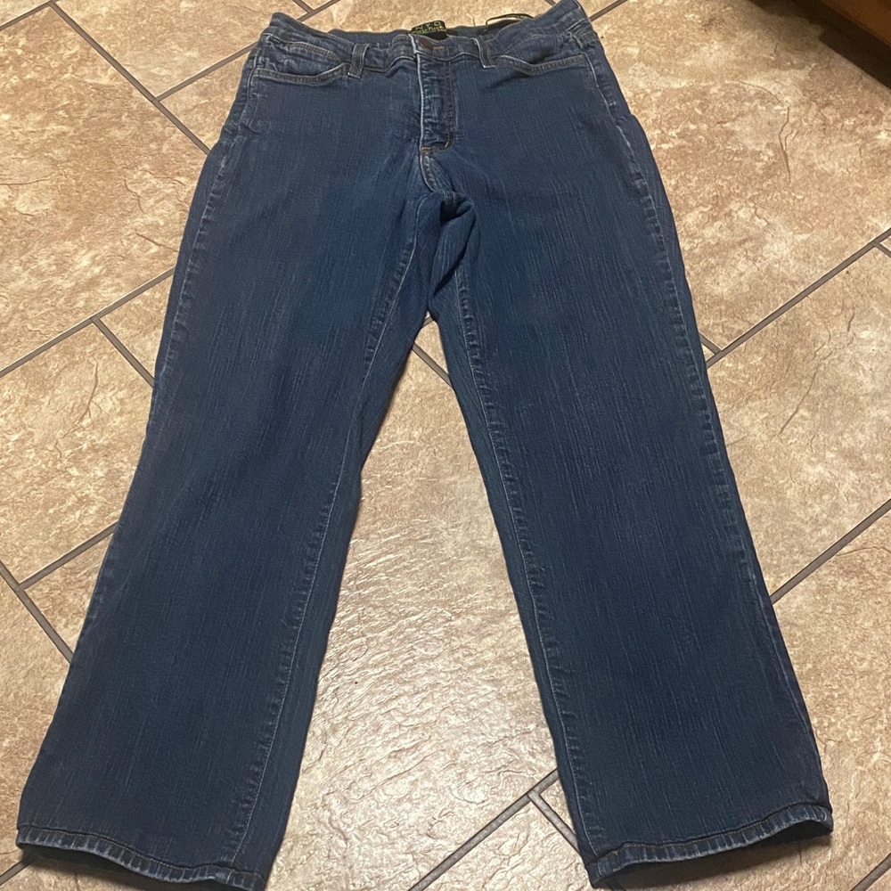 NYDJ Tummy Tuck Size 4 Denim Jeans in Deep Blue Straight Leg